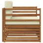 Preview: Outdoor-Sofa Massives Akazienholz und Polyester Natur und Creme