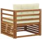 Preview: Outdoor-Sofa Massives Akazienholz und Polyester Natur und Creme
