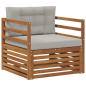 Preview: Outdoor-Sofa Massives Akazienholz und Polyester