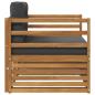 Preview: Outdoor-Sofa Massives Akazienholz und Polyester