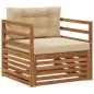Preview: Outdoor-Sofa Massives Akazienholz und Polyester Natur und Beige