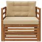 Preview: Outdoor-Sofa Massives Akazienholz und Polyester Natur und Beige