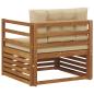 Preview: Outdoor-Sofa Massives Akazienholz und Polyester Natur und Beige