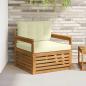 Preview: ARDEBO.de - Outdoor-Sofa Massives Akazienholz und Polyester Natur und Creme