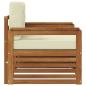 Preview: Outdoor-Sofa Massives Akazienholz und Polyester Natur und Creme