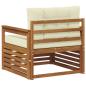 Preview: Outdoor-Sofa Massives Akazienholz und Polyester Natur und Creme