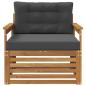 Preview: Outdoor-Sofa Massives Akazienholz und Polyester