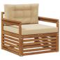 Preview: Outdoor-Sofagarnitur Natur und Beige Massivholz Akazie