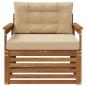 Preview: Outdoor-Sofagarnitur Natur und Beige Massivholz Akazie