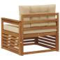 Preview: Outdoor-Sofagarnitur Natur und Beige Massivholz Akazie