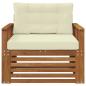 Preview: Outdoor-Sofa Massives Akazienholz und Polyester Natur und Creme