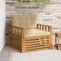 Preview: ARDEBO.de - Outdoor-Sofa Massives Akazienholz und Polyester Natur und Beige