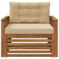 Preview: Outdoor-Sofa Massives Akazienholz und Polyester Natur und Beige