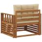 Preview: Outdoor-Sofa Massives Akazienholz und Polyester Natur und Beige