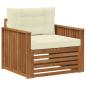 Preview: Outdoor-Sofa Massives Akazienholz und Polyester Natur und Creme