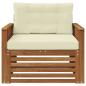 Preview: Outdoor-Sofa Massives Akazienholz und Polyester Natur und Creme