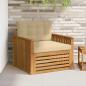 Preview: ARDEBO.de - Outdoor-Sofa Massives Akazienholz und Polyester Natur und Beige