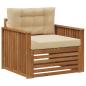 Preview: Outdoor-Sofa Massives Akazienholz und Polyester Natur und Beige