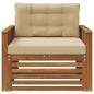 Preview: Outdoor-Sofa Massives Akazienholz und Polyester Natur und Beige