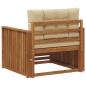 Preview: Outdoor-Sofa Massives Akazienholz und Polyester Natur und Beige