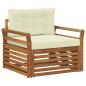 Preview: Outdoor-Sofa Massives Akazienholz und Polyester Natur und Creme