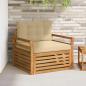 Preview: ARDEBO.de - Outdoor-Sofa Massives Akazienholz und Polyester Natur und Beige