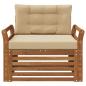 Preview: Outdoor-Sofa Massives Akazienholz und Polyester Natur und Beige