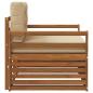Preview: Outdoor-Sofa Massives Akazienholz und Polyester Natur und Beige