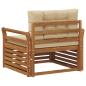 Preview: Outdoor-Sofa Massives Akazienholz und Polyester Natur und Beige
