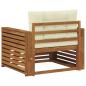 Preview: Outdoor-Sofagarnitur Natur und Creme Massivholz Akazie