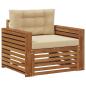 Preview: Outdoor-Sofa Massives Akazienholz und Polyester Natur und Beige