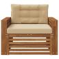 Preview: Outdoor-Sofa Massives Akazienholz und Polyester Natur und Beige