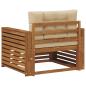 Preview: Outdoor-Sofa Massives Akazienholz und Polyester Natur und Beige