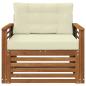 Preview: Outdoor-Sofa Massives Akazienholz und Polyester Natur und Creme