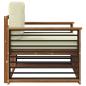 Preview: Outdoor-Sofa Massives Akazienholz und Polyester Natur und Creme