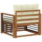 Preview: Outdoor-Sofa Massives Akazienholz und Polyester Natur und Creme