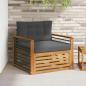 Preview: ARDEBO.de - Outdoor-Sofa Massives Akazienholz und Polyester