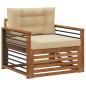 Preview: Outdoor-Sofa Massives Akazienholz und Polyester Natur und Beige