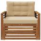 Preview: Outdoor-Sofa Massives Akazienholz und Polyester Natur und Beige