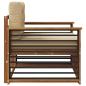Preview: Outdoor-Sofa Massives Akazienholz und Polyester Natur und Beige