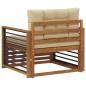 Preview: Outdoor-Sofa Massives Akazienholz und Polyester Natur und Beige