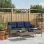 Preview: Gartensofa-set 2 stk. Grau und Marineblau Poly-Rattan