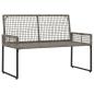 Preview: Bank Outdoor mit Kissen Grau und Marine 118 x 55 x 82 cm
