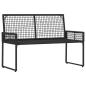 Preview: Bank Outdoor mit Kissen Schwarz und Türkis 118 x 55 x 82 cm