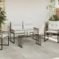 Preview: Tisch für Outdoor Grau und Schwarz 80 x 40 x 40 cm