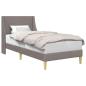 Preview: Bettrahmen Uni mit Kopfteil Taupe 90 x 190 cm Stoff