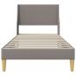 Preview: Bettrahmen Uni mit Kopfteil Taupe 90 x 190 cm Stoff