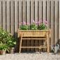 Preview: Gartenpflanzer mit Halter Natur 100 x 38 x 74 cm Bambus