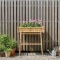 Preview: Gartenpflanzer mit Halter Natur 100 x 38 x 114 cm Bambus