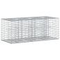 Preview: Gabionen-Hochbeet 140 x 60 x 55 cm Verzinkter Stahl Silber